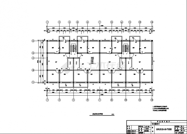 2454平方米六层8度区砖混住宅楼建筑结构设计施工cad图纸，含设计说明-图一