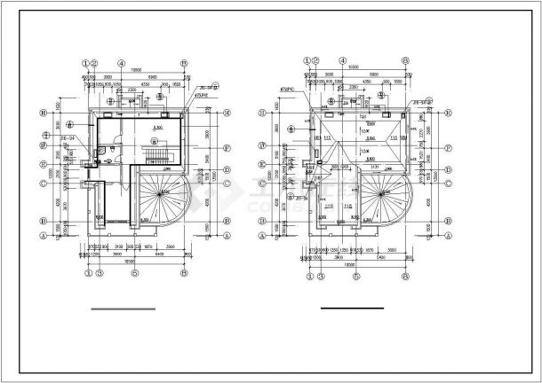 铁岭市某村镇330平米3层砖混结构乡村别墅建筑设计CAD图纸-图二