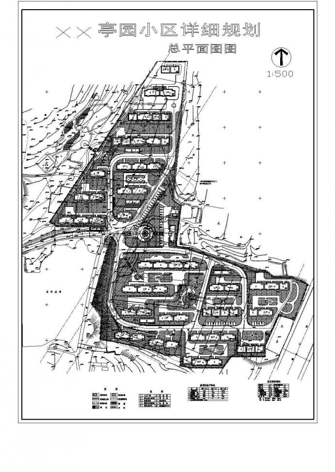 某大型居民小区规划设计详细施工方案CAD图纸_图1