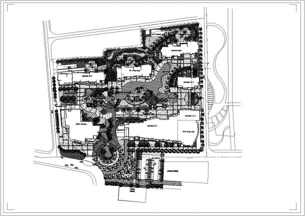 某住宅区景观规划设计详细施工方案CAD图纸-图一
