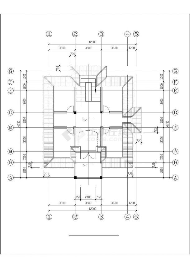 温州市某小区335平米3层框混结构单体别墅全套建筑设计CAD图纸-图二
