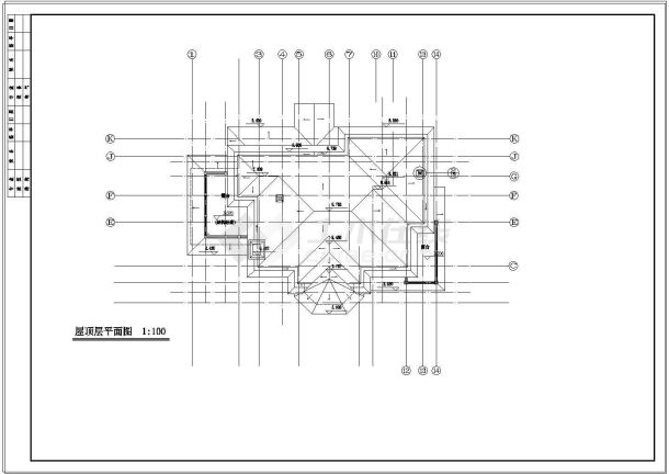 某地区高档别墅建筑设计cad全套施工图纸-图二