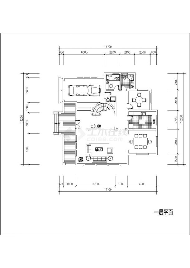 莱芜市某现代化村镇315平米3层砖混独栋别墅平面设计CAD图纸-图一