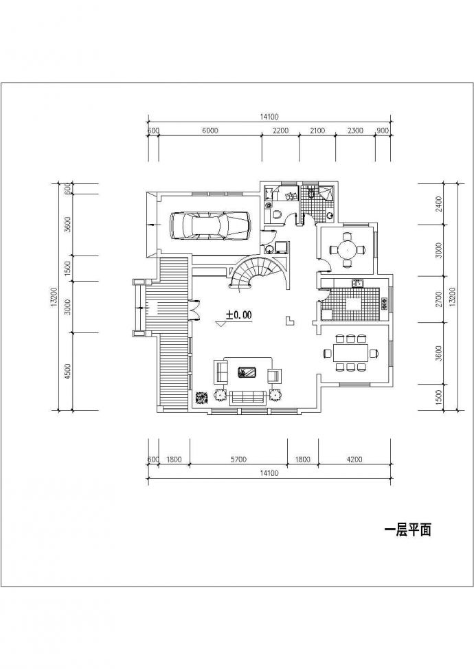 莱芜市某现代化村镇315平米3层砖混独栋别墅平面设计CAD图纸_图1
