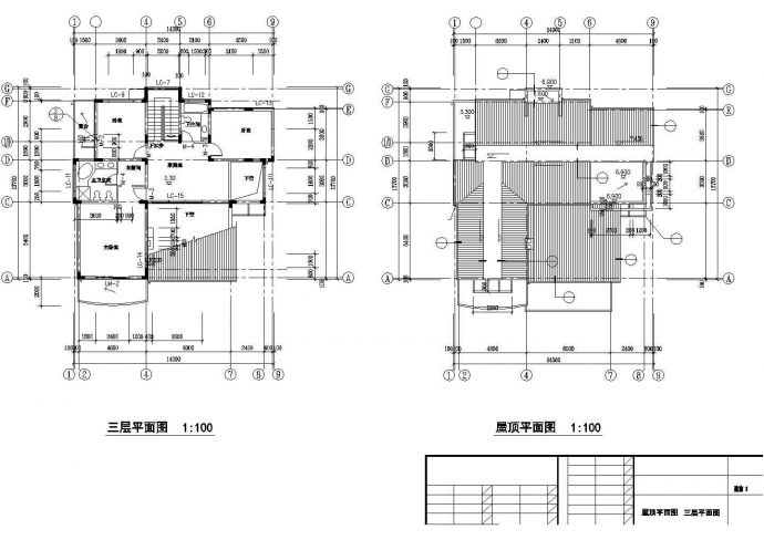 马鞍山市沈巧新村335平米3层砖混结构单体别墅建筑设计CAD图纸_图1