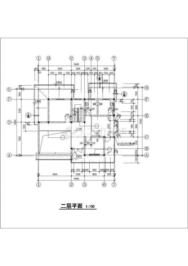 通化市朝阳新村360平米3层砖混结构乡村别墅平立剖面设计CAD图纸-图一