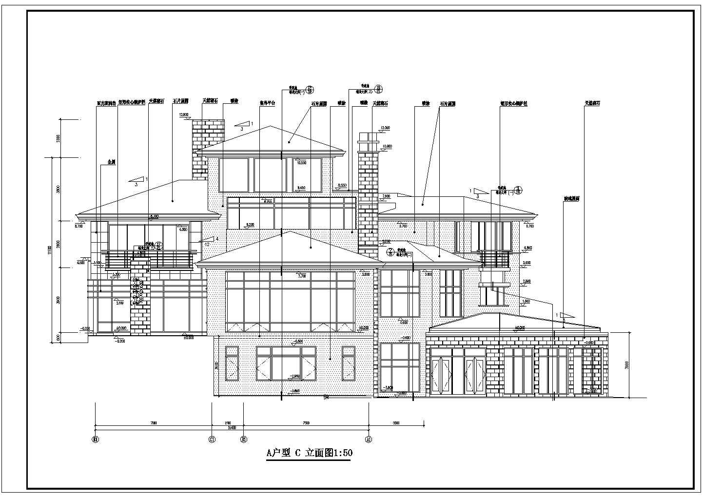 北京某经典别墅全套设计cad施工图