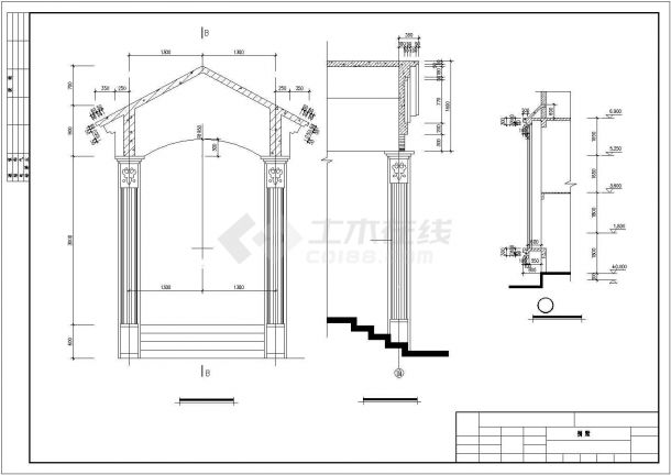 常德市广苑新村620平米3层框混结构乡村别墅建筑设计CAD图纸-图一
