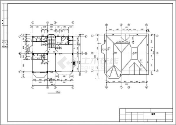 常德市广苑新村620平米3层框混结构乡村别墅建筑设计CAD图纸-图二