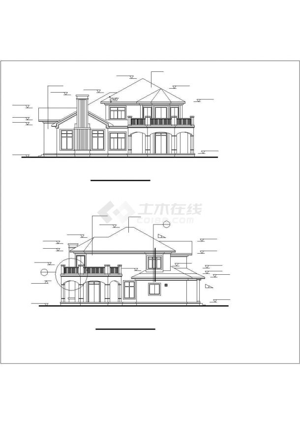 独栋别墅户型施工CAD平面详图-图一