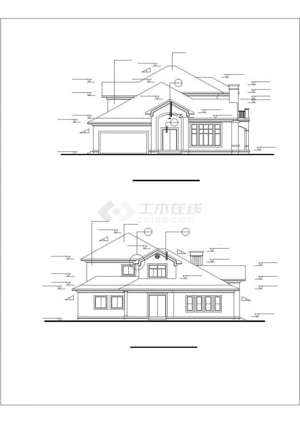 独栋别墅户型施工CAD平面详图-图二