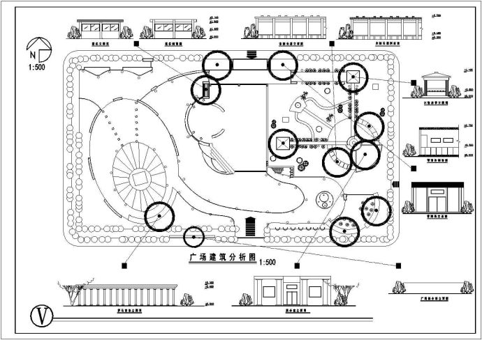 某大型广场规划植设计详细施工方案CAD图纸_图1