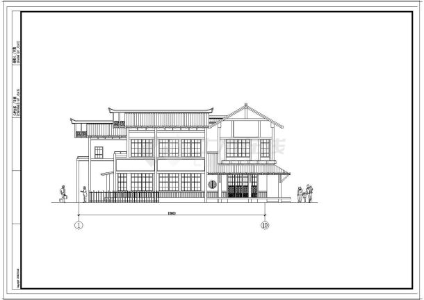 B型日式别墅建筑设计cad施工图-图二