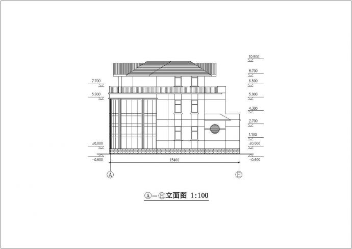 扬州市迎湖村349平米3层框混结构乡村别墅平立面设计CAD图纸_图1