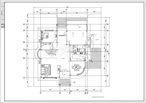 廊坊市广华新村295平米3层砖混结构乡村别墅全套建筑设计CAD图纸-图一