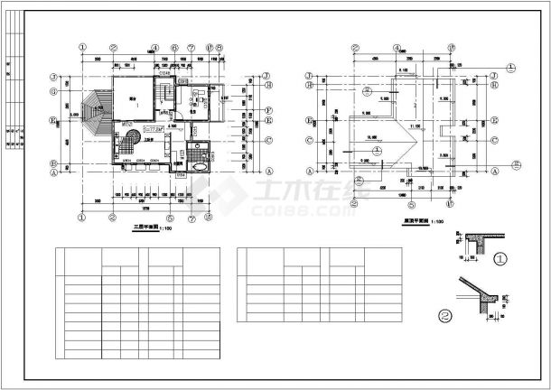 桂林市蓝洲湾小区290平米3层砖混结构单体别墅建筑设计CAD图纸-图一