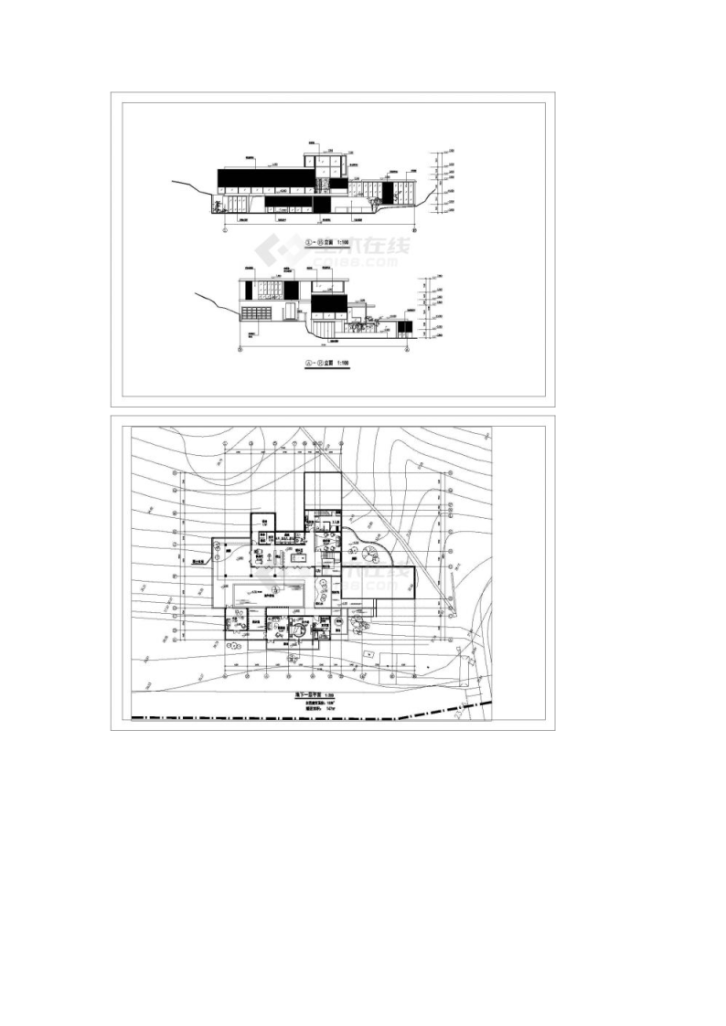 某二层现代山地别墅建筑方案图-图一