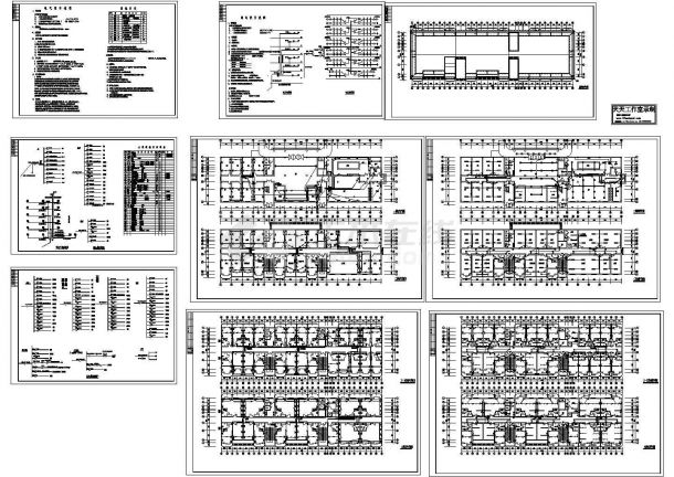 某电子厂六层职工宿舍楼电气设计CAD施工图-图一