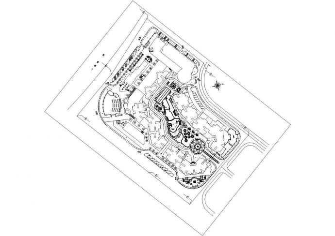 某现代多层居民小区规划设计cad总平面方案图纸（标注详细）_图1