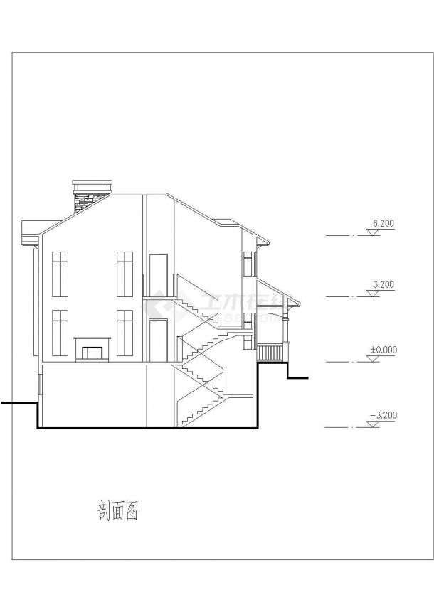 坡地独栋别墅建筑方案设计附效果图-图一