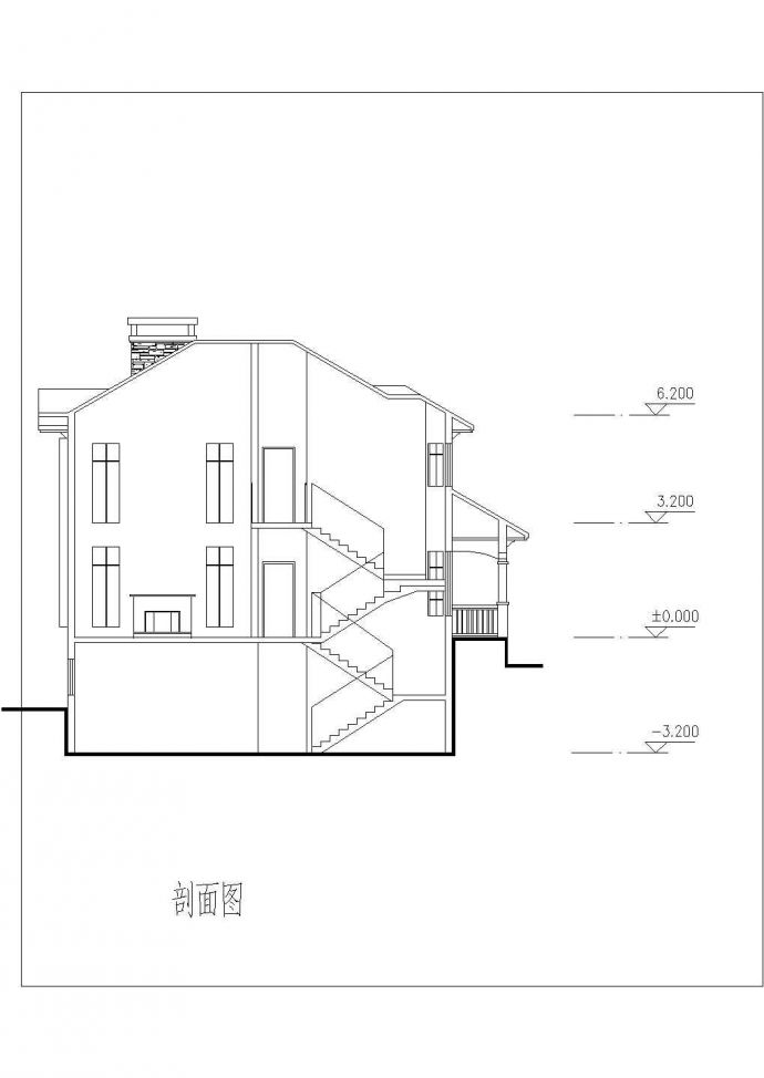 坡地独栋别墅建筑方案设计附效果图_图1
