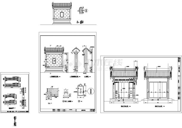某中式仿古四合院设计cad全套建施图（含设计说明，含结构设计，含暖通设计，含给排水设计，含电气设计，含效果图）-图一