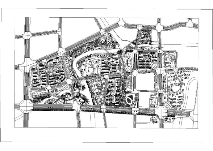 某现代大型多层住宅楼小区规划设计cad总平面方案图（甲级院设计）_图1