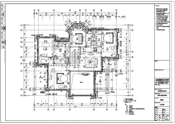 上海某豪华别墅建筑设计CAD施工图纸（含设计说明）-图一