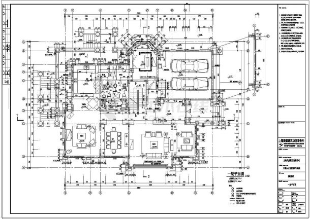 上海某豪华别墅建筑设计CAD施工图纸（含设计说明）-图二