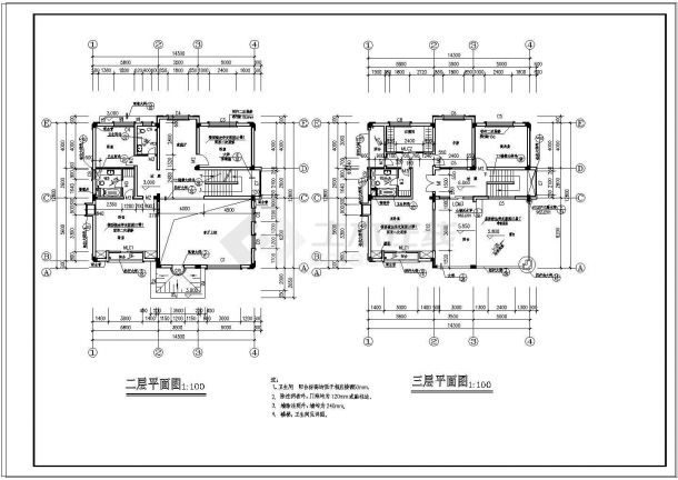 豪华别墅建筑全套设计施工图-图一