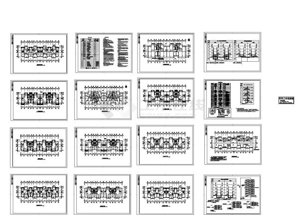 长岛农行2号住宅楼电气系统设计施工cad图纸，共十六张-图一