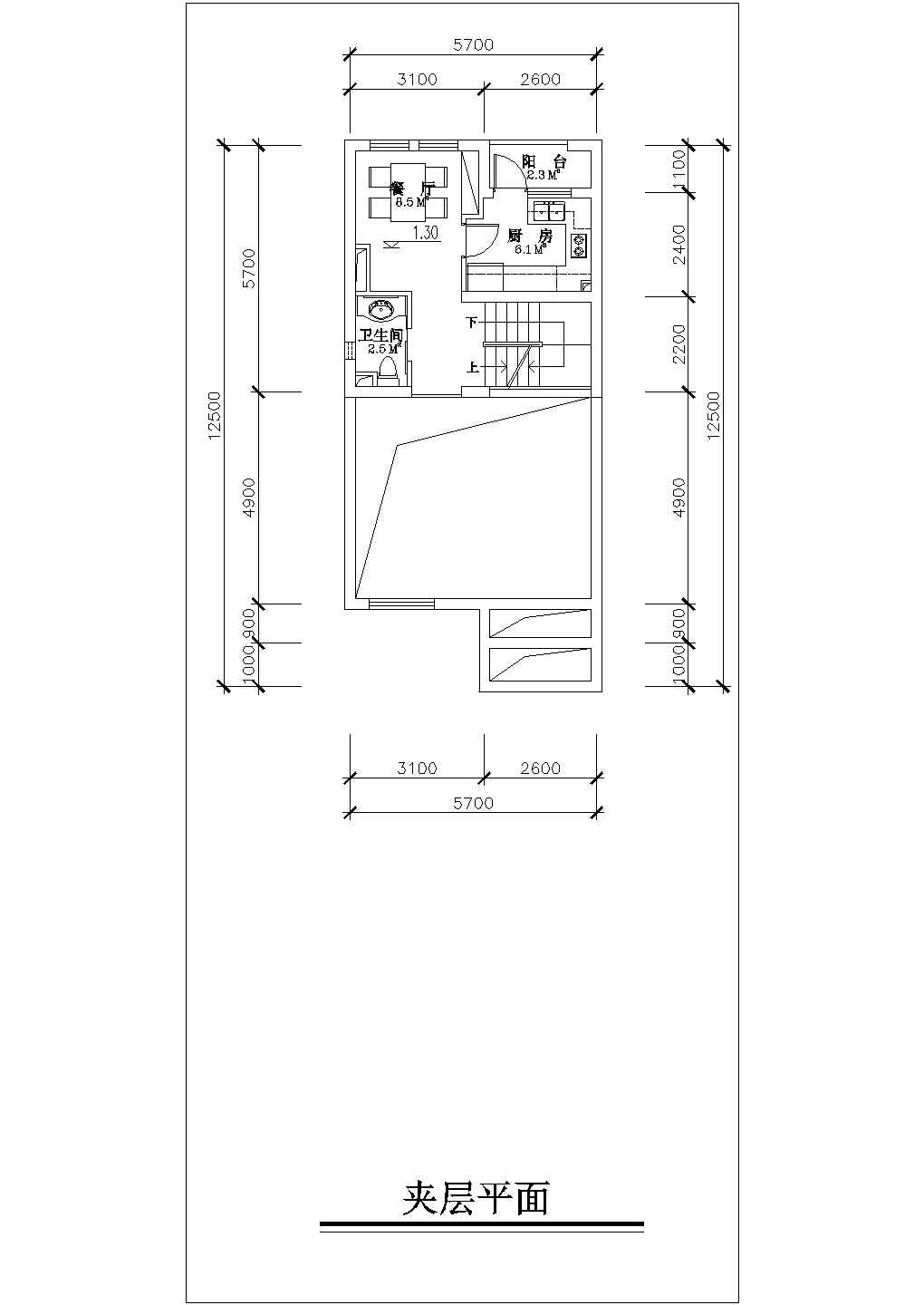 带夹层联排别墅户型建筑设计施工图