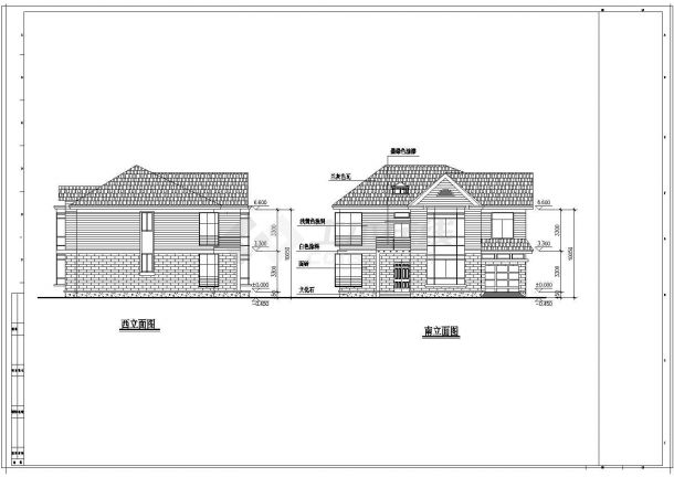 几套别墅户型建筑设计CAD方案图-图二