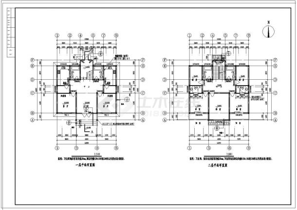 某农村别墅建筑设计CAD施工图-图二