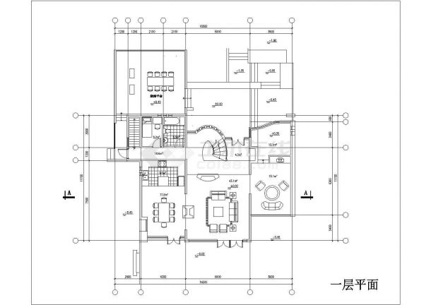 青岛市安元佳苑小区334平米3层混合结构单体别墅平立剖面设计CAD图纸-图二
