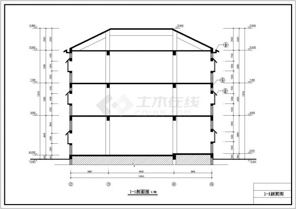 常州云锦新城小区400平米3层框混单体别墅建筑设计CAD图纸-图一