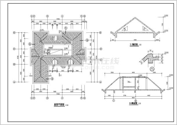 无锡市苏尚花园小区410平米3层框混结构单体别墅建筑设计CAD图纸-图一