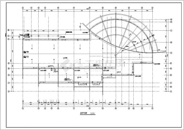 某二层框架结构娱乐中心设计cad详细建筑施工图-图一