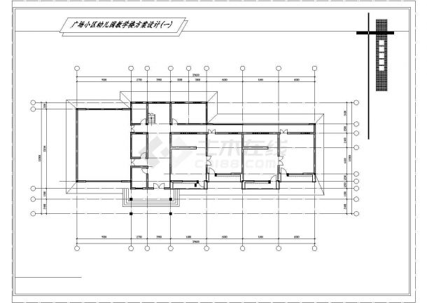 广场幼儿园方案设计CAD图纸带效果图-图二