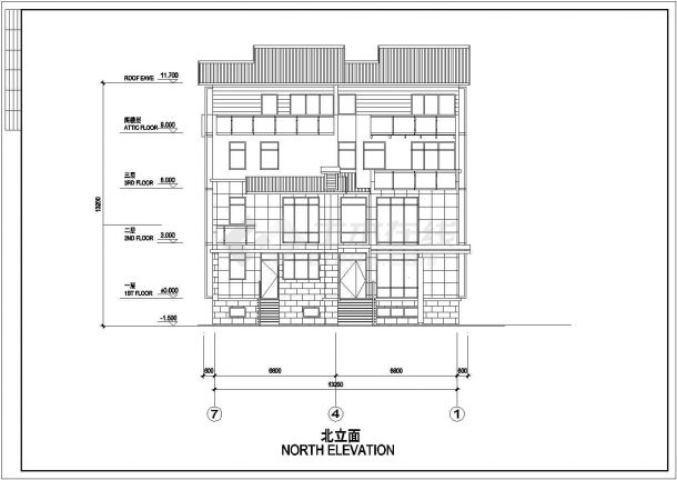 305平米3层砖混结构独栋别墅平立剖面设计CAD图纸（含地下室层）-图二