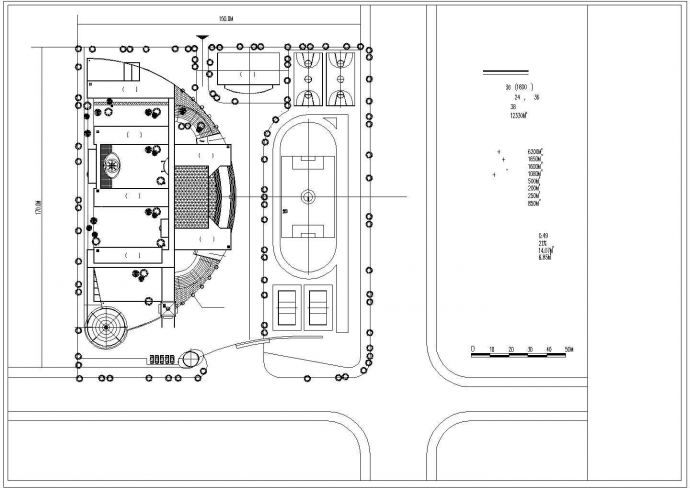 某小学建筑设计CAD平剖面图纸_图1