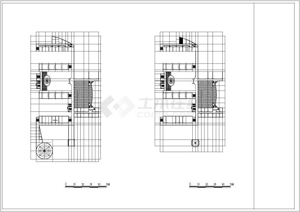 某小学建筑设计CAD平剖面图纸-图二