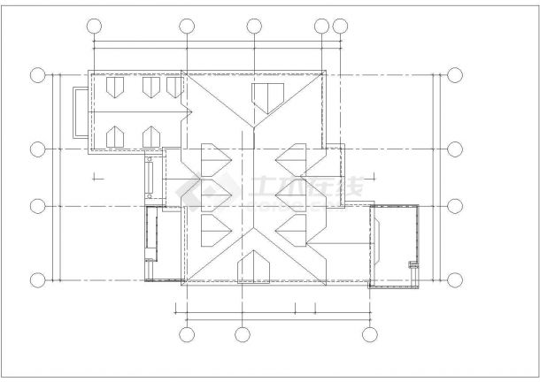 上海市帝景花园小区355平米3层跨过混别墅平立剖面设计CAD图纸-图一