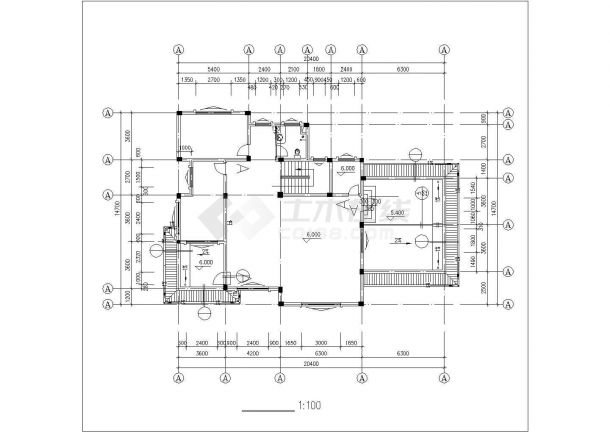 沈阳某小区430平米3层框混结构高档别墅建筑设计CAD图纸（含阁楼）-图一