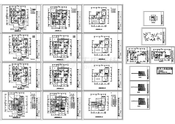 别墅室内全套电气施工设计cad图纸-图一