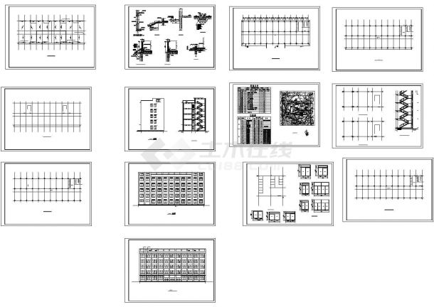 某五层框架结构工厂办公楼设计cad全套建筑施工图（甲级院设计）-图一