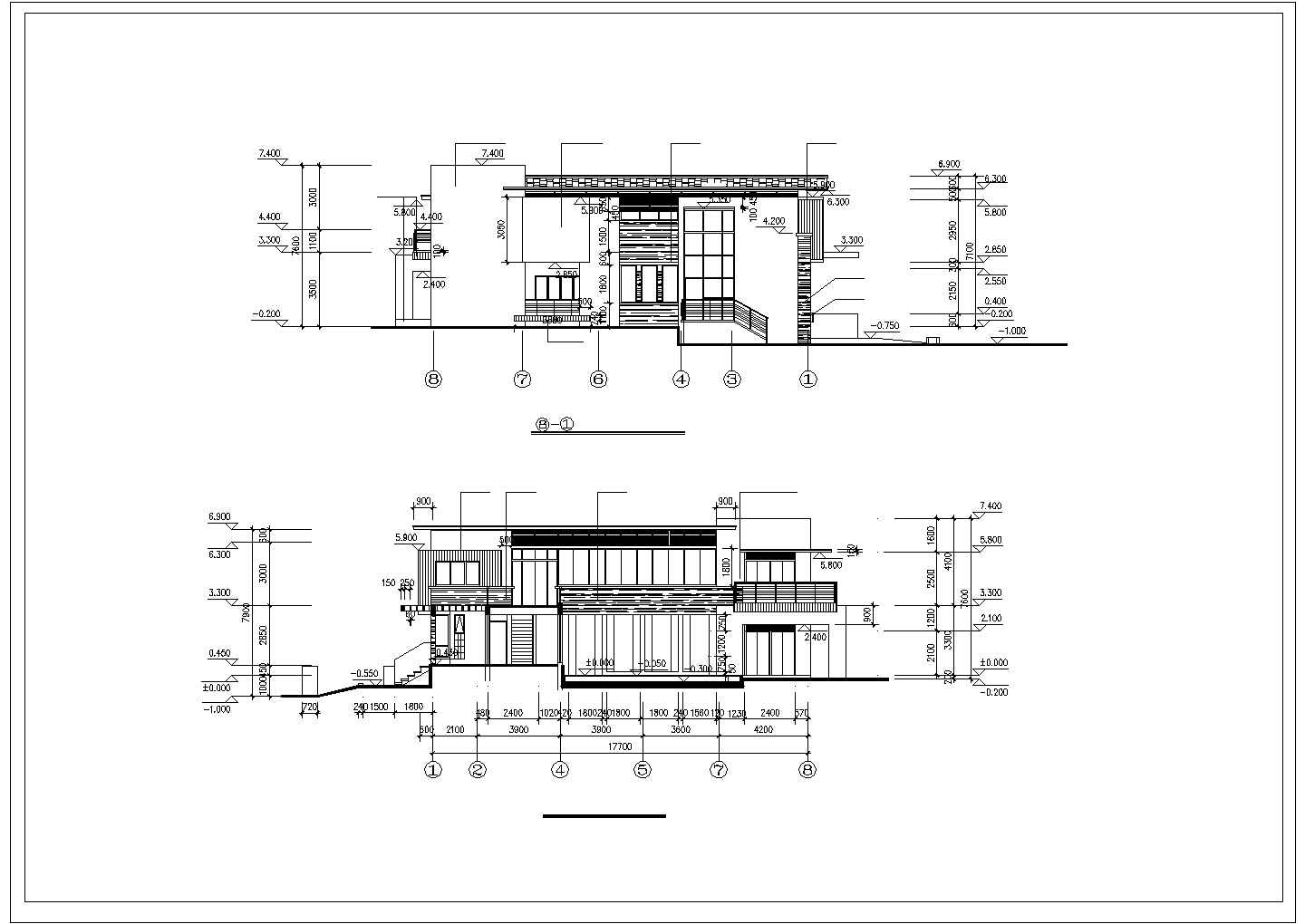 某小别墅建筑设计CAD施工图纸