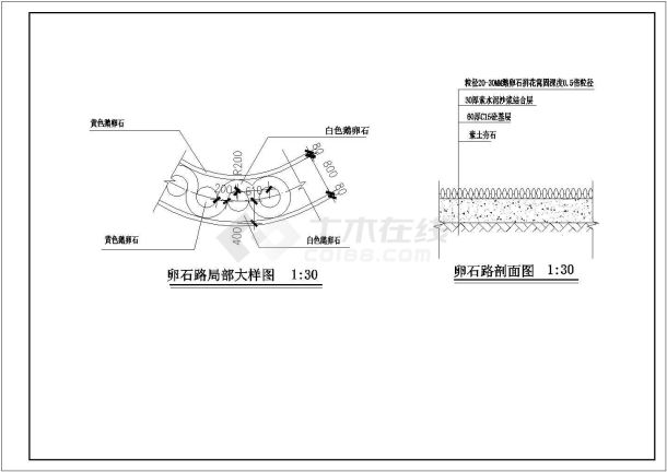 卵石铺装路面建筑布置参考图-图二