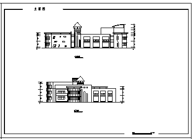 幼儿园设计_2000平米某市三层现代风格幼儿园建筑施工cad图纸-图一