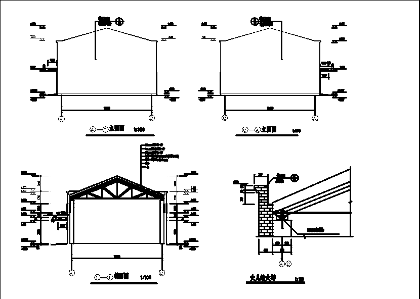 1层405平米砖木结构种子加工厂种子仓库建施cad图纸